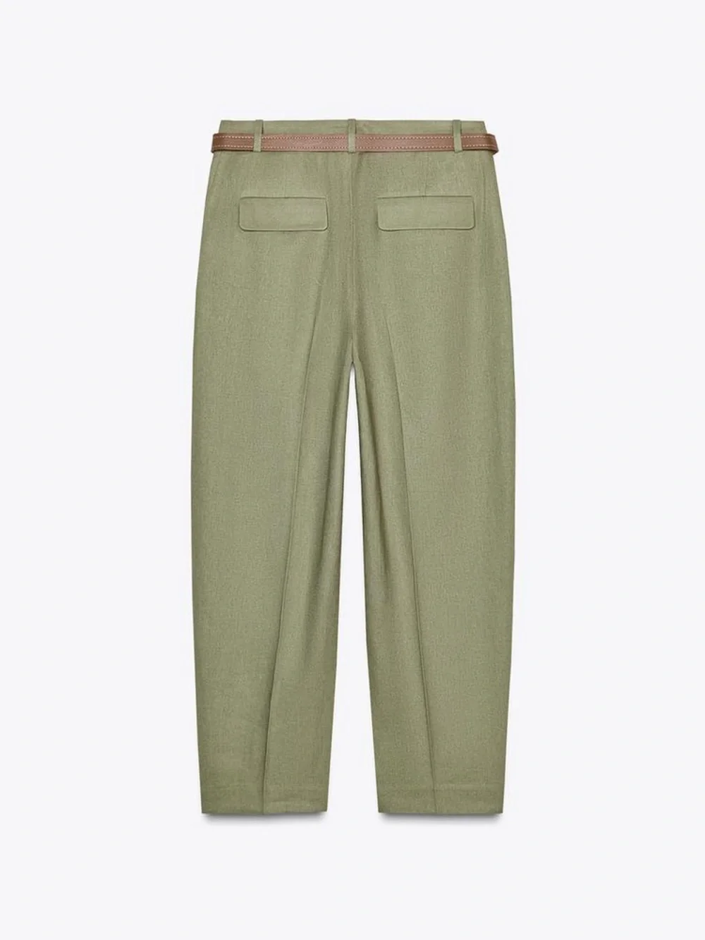 NWT. Zara Light Khaki Linen/Viscose Trousers. Size M.